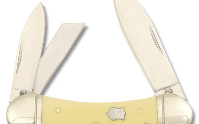 Mini Canoe Lockback Yellow Composition Handle