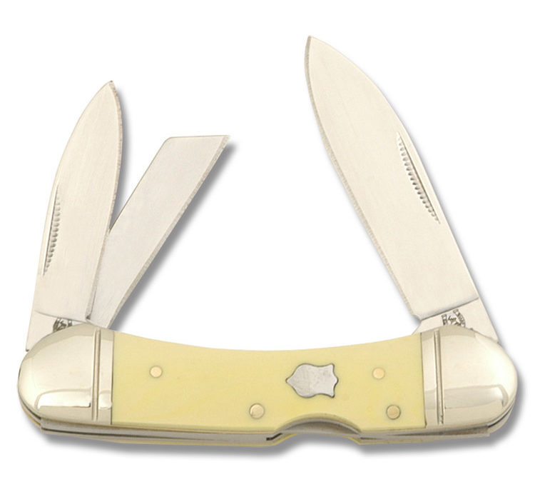 Mini Canoe Lockback Yellow Composition Handle