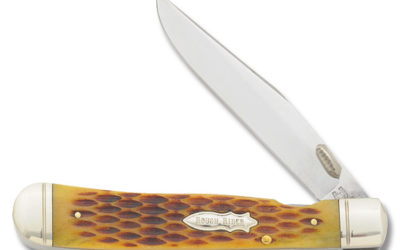 Trapper Linerlock Amber Jigged Bone Handle