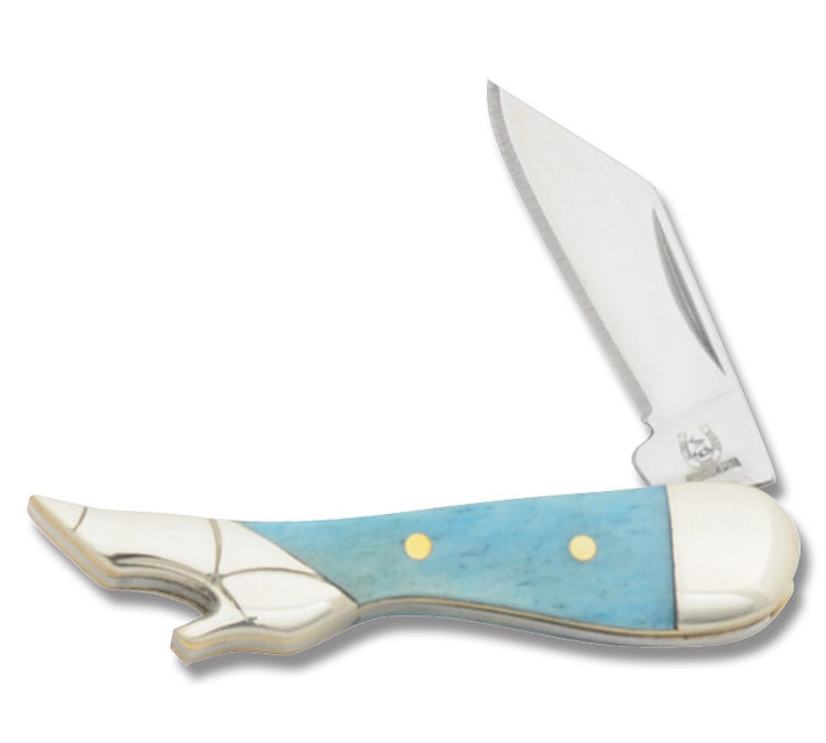 Mini Lady Leg Turquoise Smooth Bone Handle