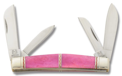 Silver Select Custom Channel Inlay Congress Pink Smooth Bone Handle