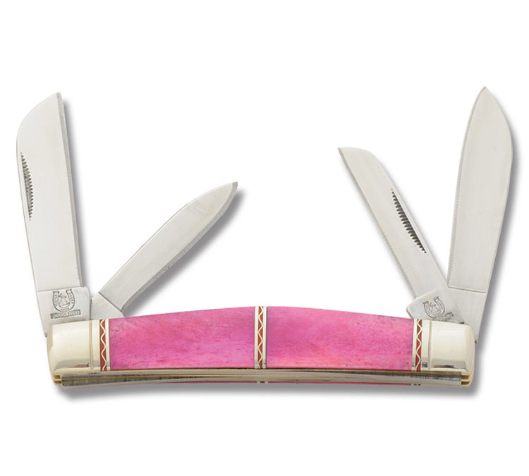 Silver Select Custom Channel Inlay Congress Pink Smooth Bone Handle