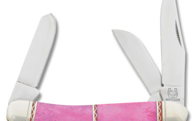 Silver Select 3 Blade Sowbelly Pink Smooth Bone Handle