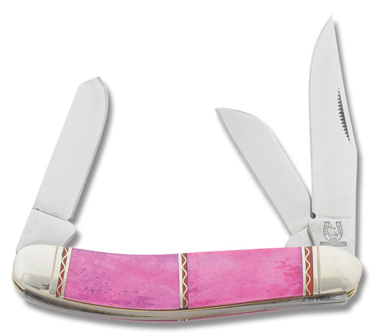Silver Select 3 Blade Sowbelly Pink Smooth Bone Handle