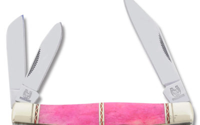 Silver Select Custom Channel Inlay Stockman Pink Smooth Bone handle