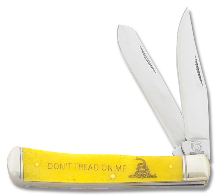 Don’t Tread On Me Trapper Yellow Smooth Bone Handle