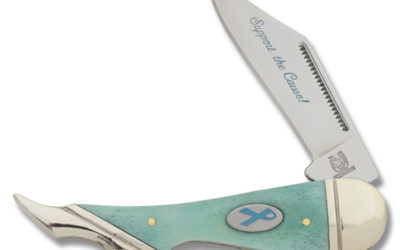 Ovarian Cancer Small Lady Leg Teal Smooth Bone Handle