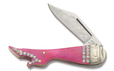 Bling Lady Leg Pink Smooth Bone Handle