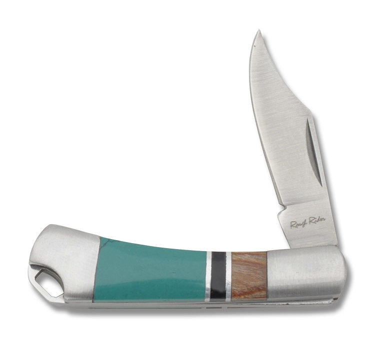 Mini Clip Point  Wood and Imitation Turquoise Handle
