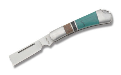 Mini Razor Wood and Imitation Turquoise Handle