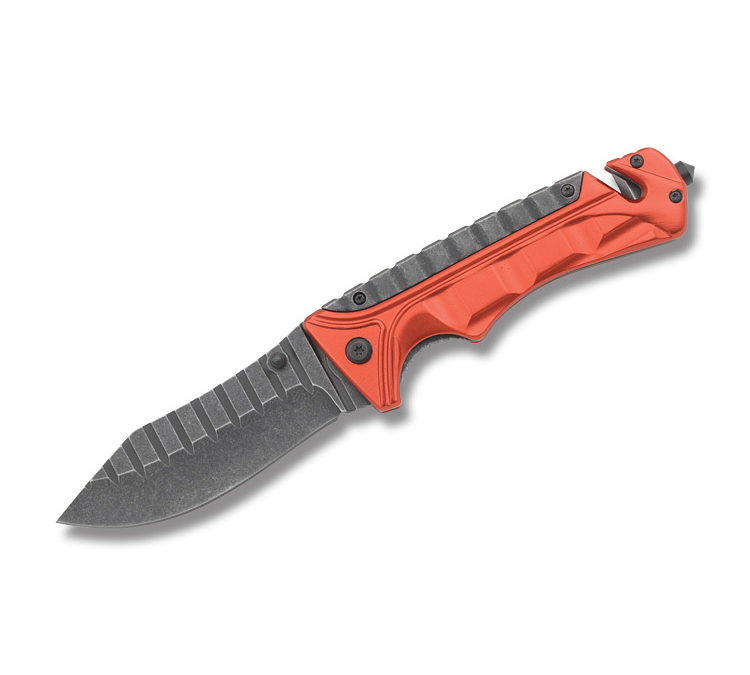 Rescue Linerlock Red Aluminum Handle