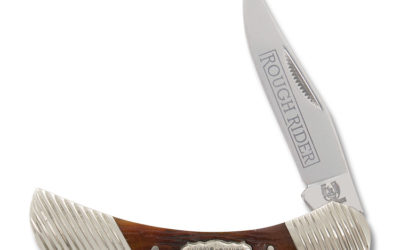 Bolster Stripes Lockback Peach Seed Jigged Bone Handle
