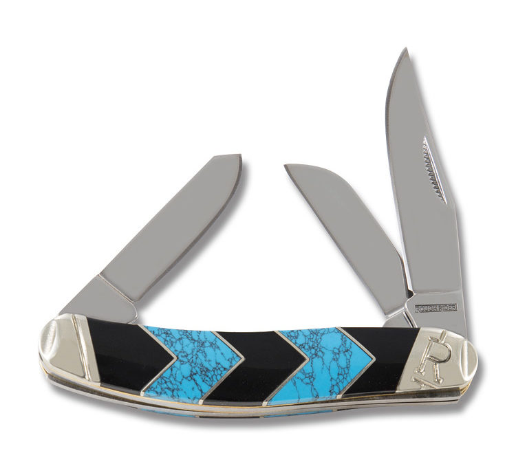 Sowbelly Faux Turquoise and Black Jet Peak Handle