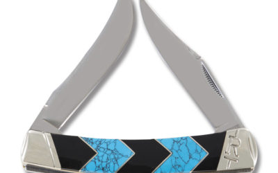 Moose Faux Turquoise and Black Jet Peak Handle