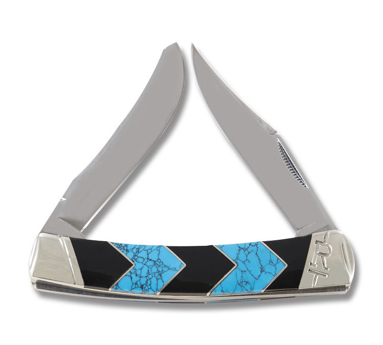 Moose Faux Turquoise and Black Jet Peak Handle