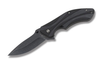 Plain Edge Black Synthetic Handle Linerlock