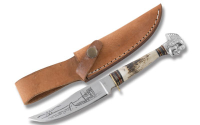 Old West Native American Fixed Blade Stag Handle