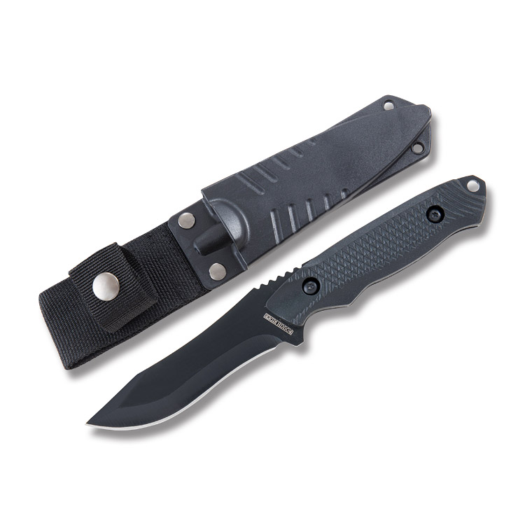 Tactical Fixed Blade Black Composition Handle - Rough Rider Knives