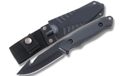 Tactical Fixed Blade Guthook Black Composition Handle