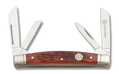 Slimline Congress Red Jigged Bone Handle