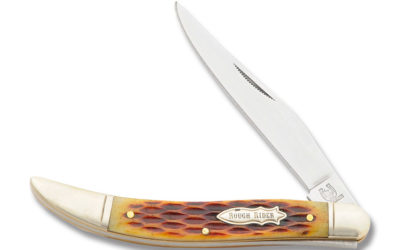 Medium Toothpick Amber Jigged Bone Handle
