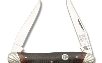 Muskrat Brown Sawcut Bone Handle