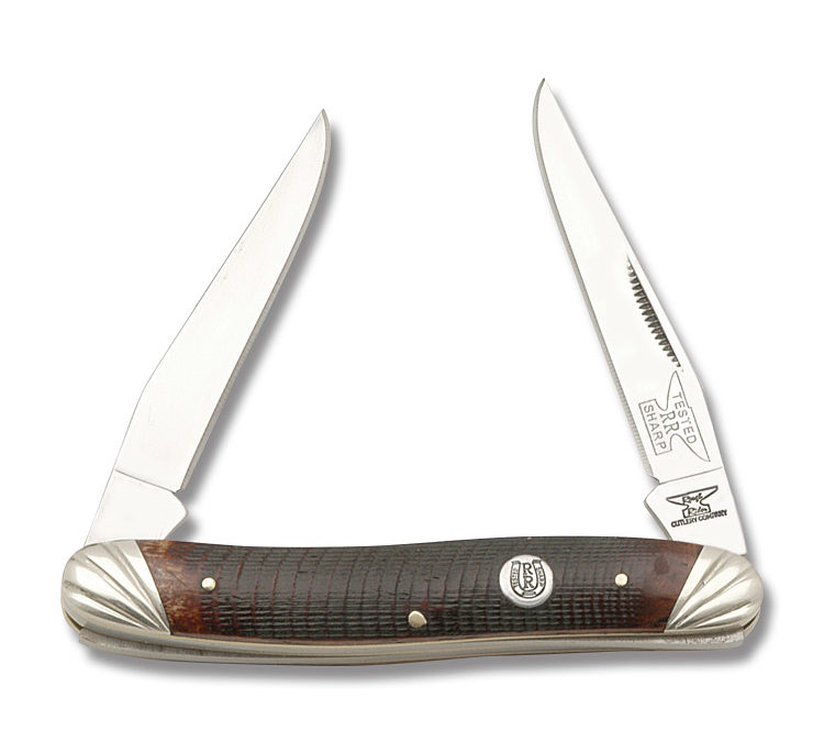 Muskrat Brown Sawcut Bone Handle