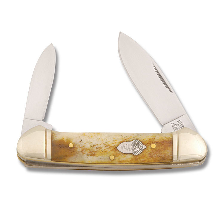 Outdoorsmen Series Canoe Tobacco Smooth Bone Handle