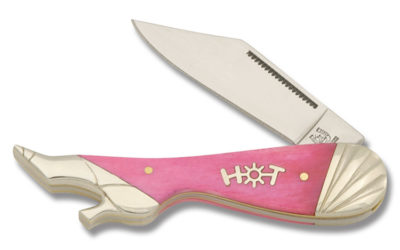 Small Lady Leg Hot Pink Smooth Bone Handle