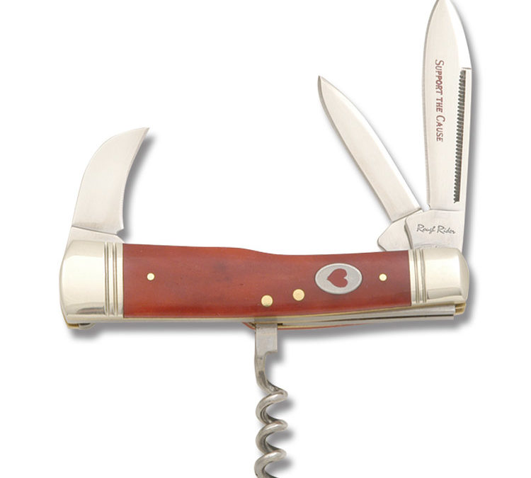 Heart Disease Bartenders Knife Red Smooth Bone Knife