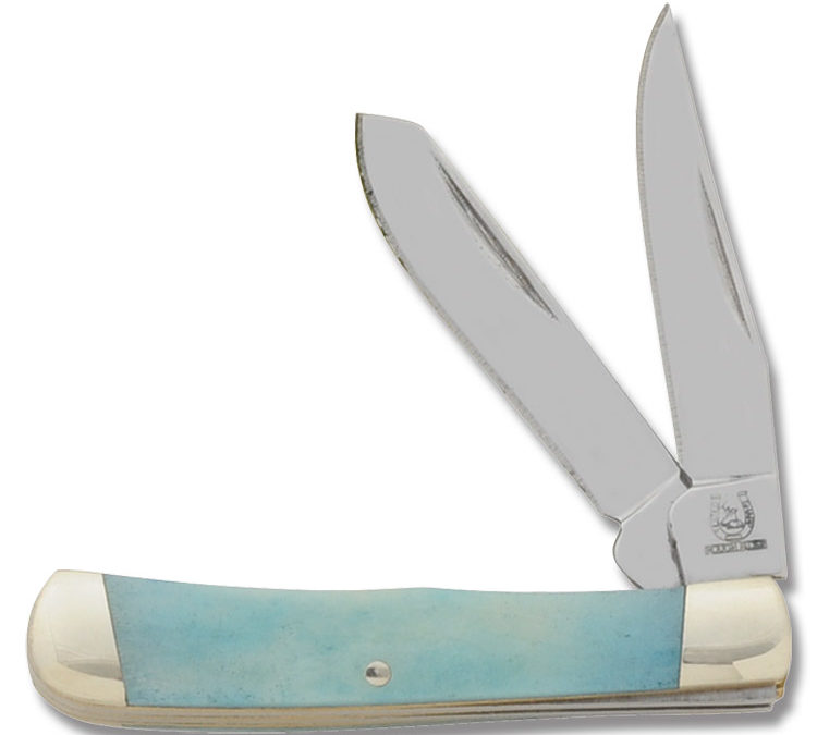 Little Lookout Trapper Turquoise Smooth Bone Handle