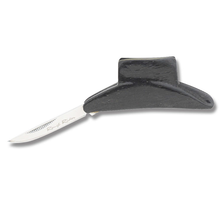 Cowboy Hat Novelty Black Smooth Bone Handle