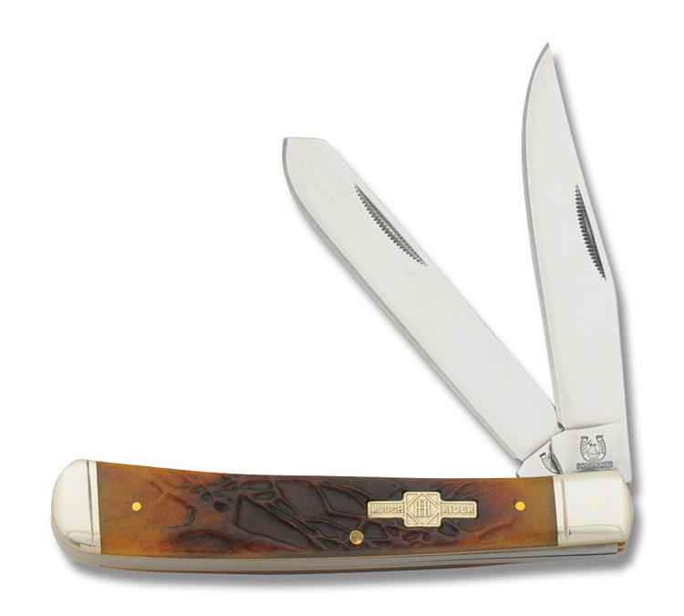 Trapper Twisted Tree Root Amber Bone Handle