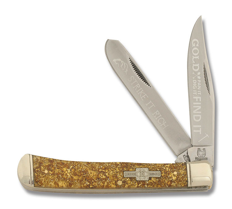 Strike It Rich Trapper Gold Flake Acrylic Handle