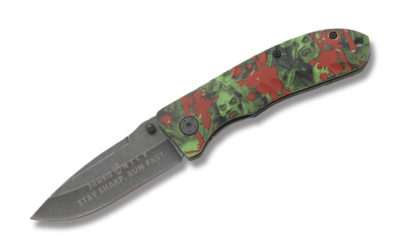 Zombie Nick Linerlock Green Rubberized Handle