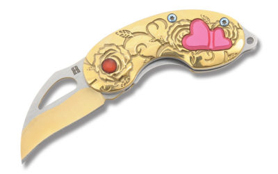 Sweetheart Linerlock Gold Aluminum Handle