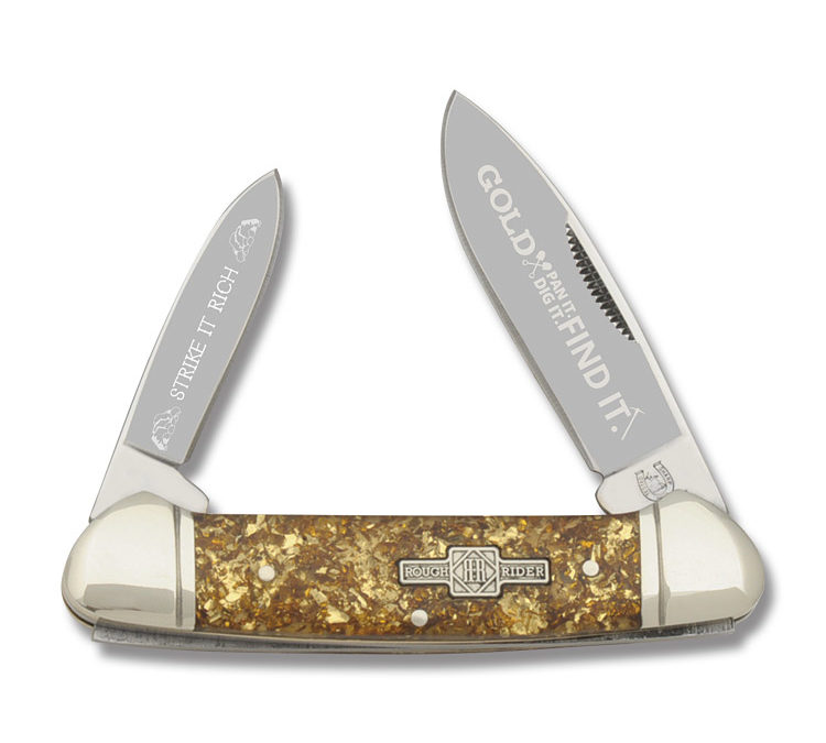 Strike It Rich Canoe Gold Flake Acrylic Handle