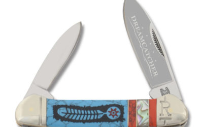 Dreamcatcher Canoe Synthetic Turquoise and Coral Handle