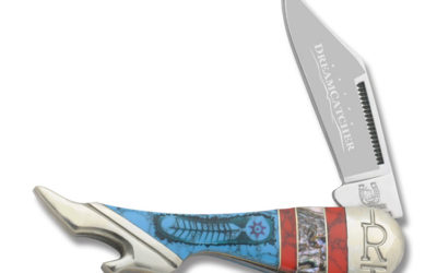 Dreamcatcher Lady Leg Synthetic Turquoise and Coral Handle