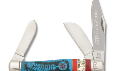 Dreamcatcher Stockman Synthetic Turquoise and Coral Handle