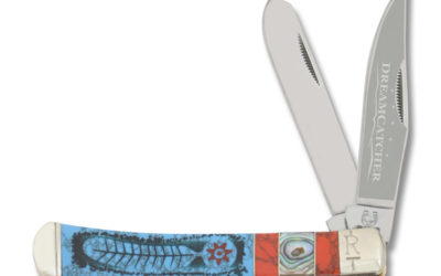 Dreamcatcher Trapper Synthetic Turquoise and Coral Handle