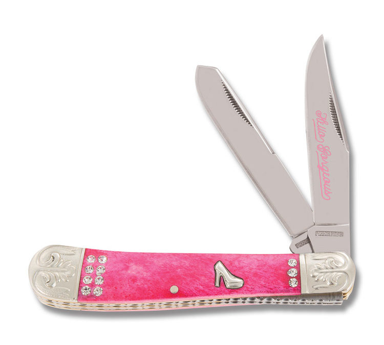 Hello Gorgeous Trapper Pink Smooth Bone Handle