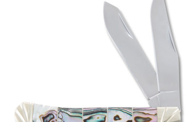 Exotic Trapper Genuine Abalone Handle Nickel Silver Spacers
