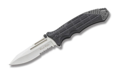 Tactical Linerlock Black Composition Handle – Partially Serrated