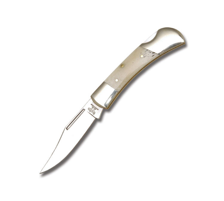 Traditional Pocket Lockback White Smooth Bone Handle