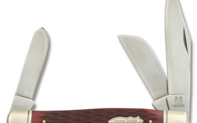 Large Stockman Red Jigged Bone Handle