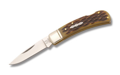 Small Lockback Brown Jigged Bone Handle