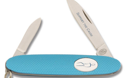 Prostate Cancer Large Utility Knife Blue Aluminum Handle