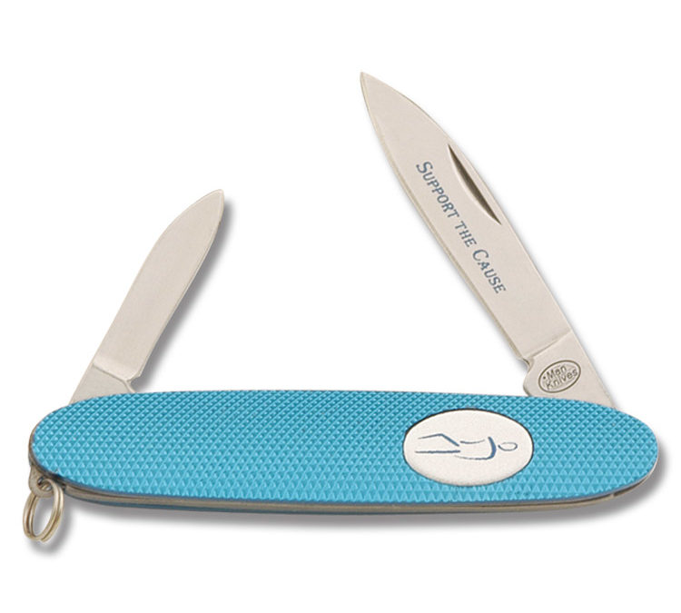 Prostate Cancer Large Utility Knife Blue Aluminum Handle