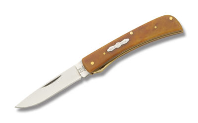 Work Knife Amber Smooth Bone Handle